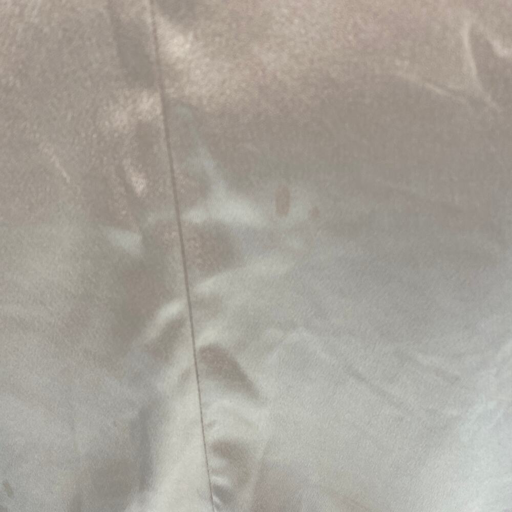 Jenny Yoo Chase Satin Formal Gown Fitted Leg Slit Champagne Gold Metallic 2 - Picture 11 of 14